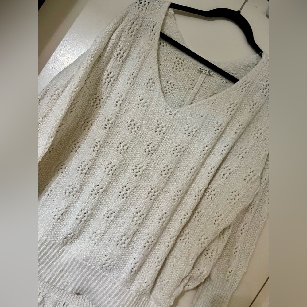 Free People White Knit Sweater and Slouchy Pant Set - Picture 3 of 11